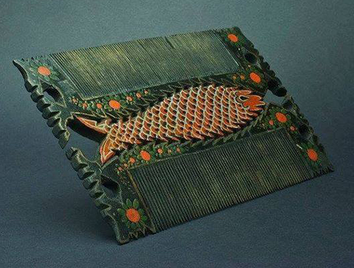 Qajar Comb with a Fish, from Persia